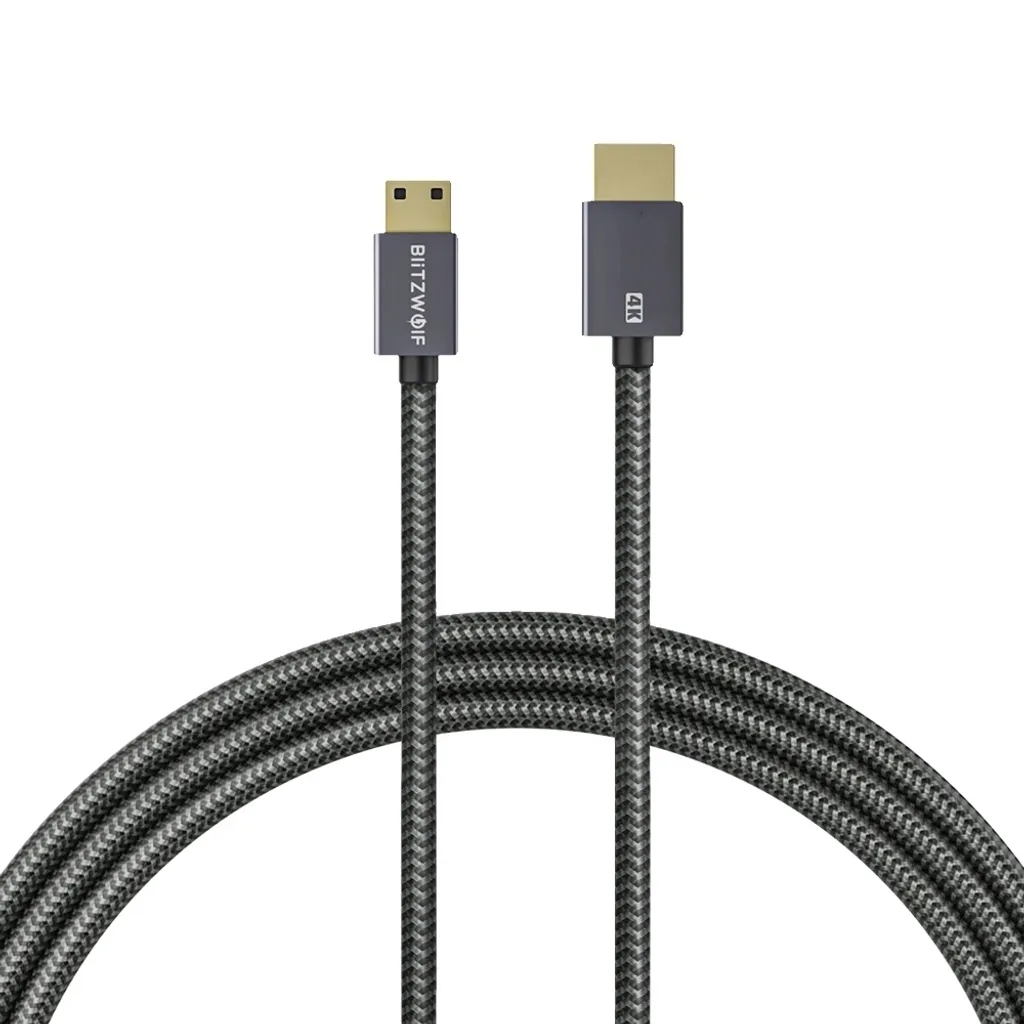 Câble Mini HDMI vers HDMI 4K Anti-Interférence 18Gbps Gris 1m - x10