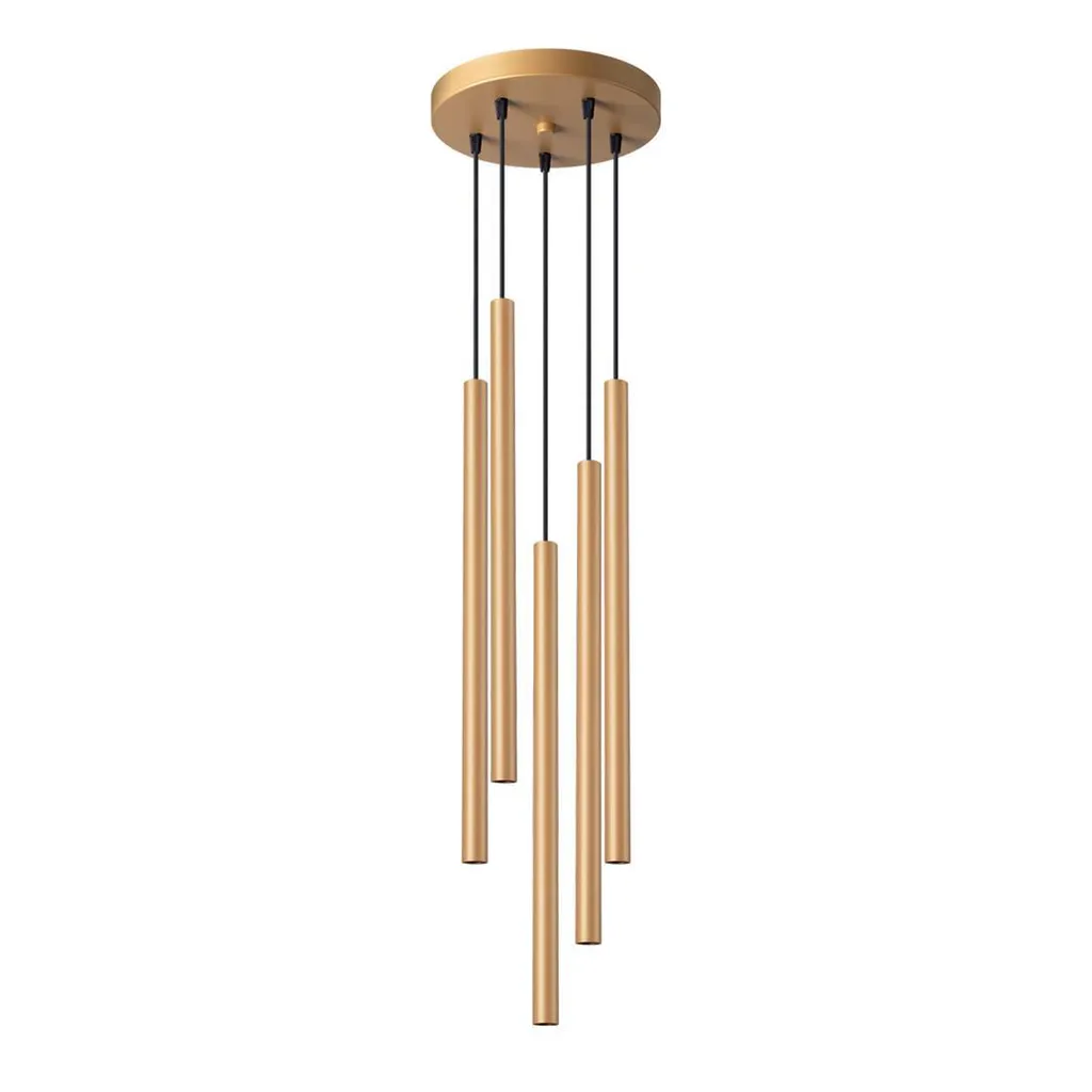 Sollux Pastelo 5P Oro: Sospensione Acciaio 5xG9 per Progetti Lighting