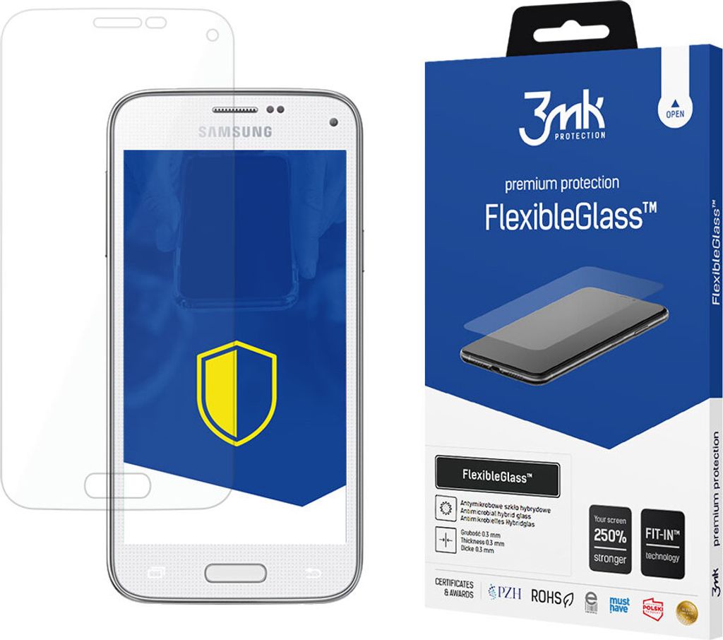 3mk Display Hybridglas FlexibleGlass für Samsung Galaxy S5 mini 0,3mm 7H