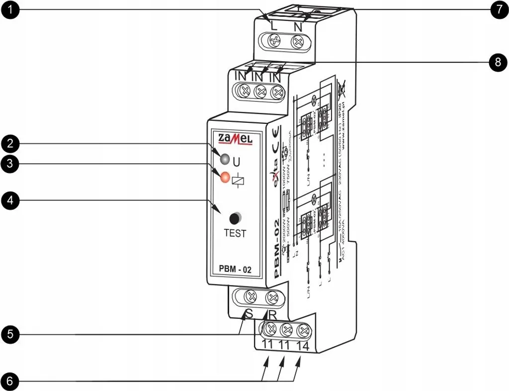 Relais bistable 230V AC ZAMEL pour commande éclairage escalier TH35 - 5