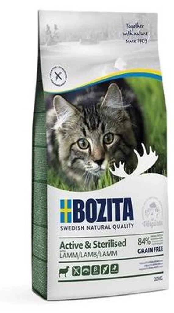 Croquettes sans céréales pour chat stérilisé Bozita Active Agneau 10kg