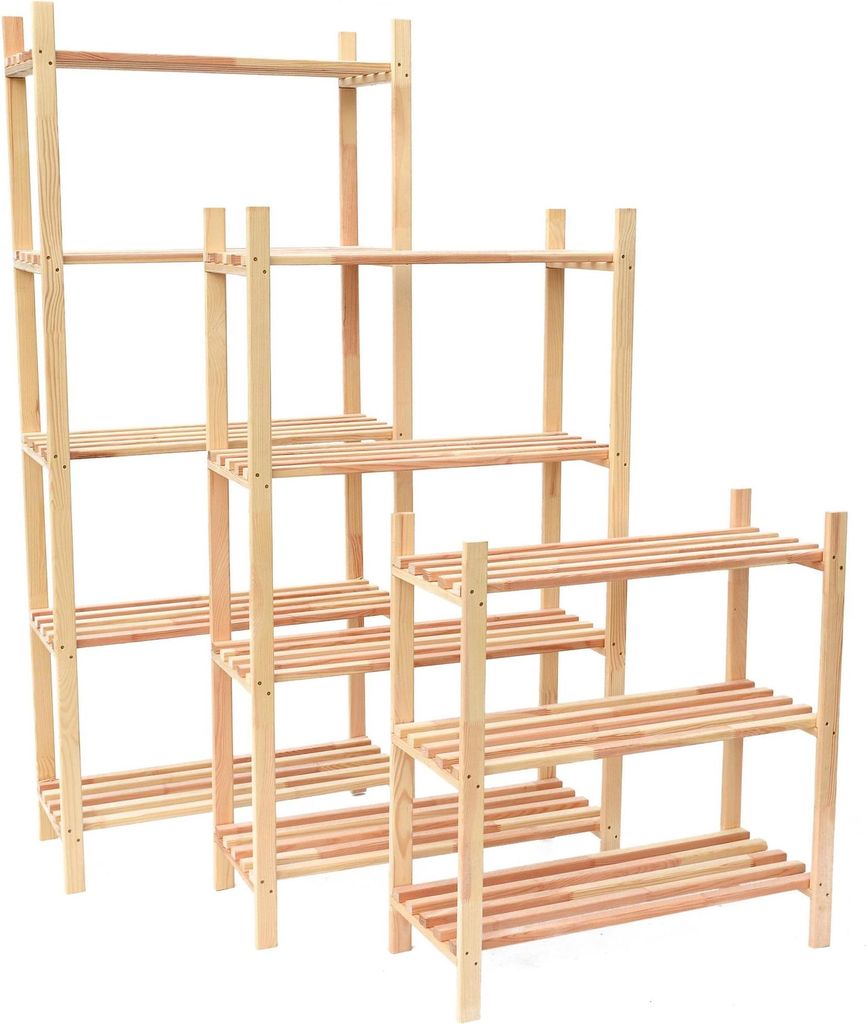 ROJAPLAST Holzregal 120 × 75 × 30 cm, 4 Fachböden Produktbild 