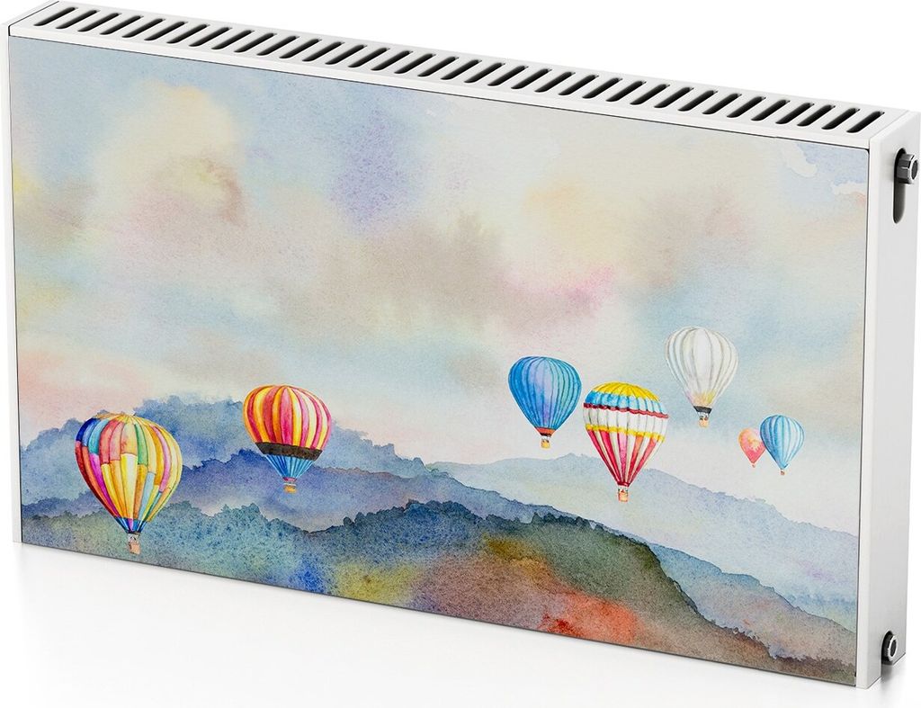 Luftballons In Der Luft – Magnetische Heizkörperabdeckung – 100x60 cm – Magnet Heizkörperabdeckung – 3D Würfel – Heizkörperverkleidun...