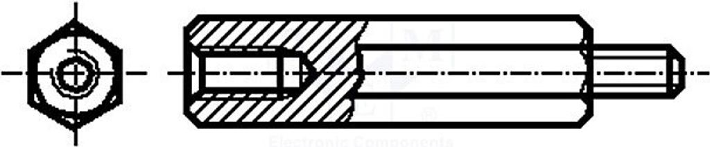 10x Distanzmuffe mit Gewinde M3 10mm BN: 7375 1079271 Distanzhülsen aus Kuntoff M3