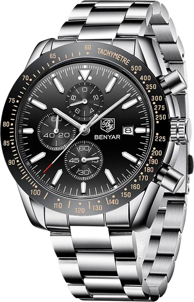 Orologio al quarzo Uomo Data Calendario Orologio da polso impermeabile Uomo Sport con quadrante blu/nero Regalo elegante