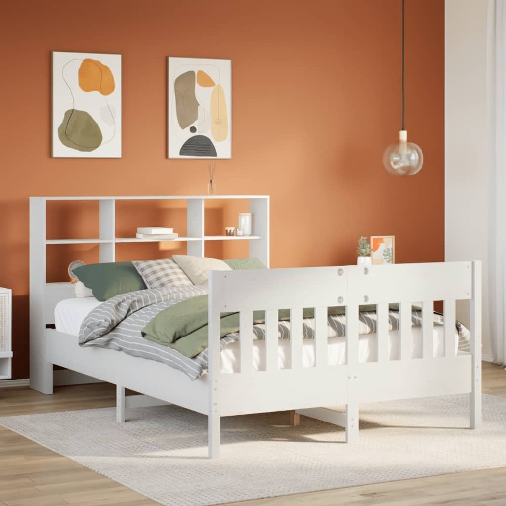Maison Exclusive - Massivholzbett ohne Matratze Weiß 140x190 cm Kiefernholz