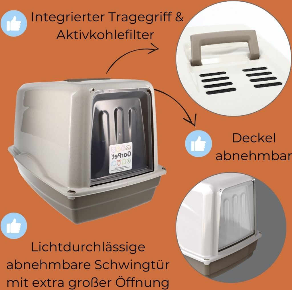 Katzenklo mit Deckel Katzentoilette XXL  große Katzenklo Produktbild 3