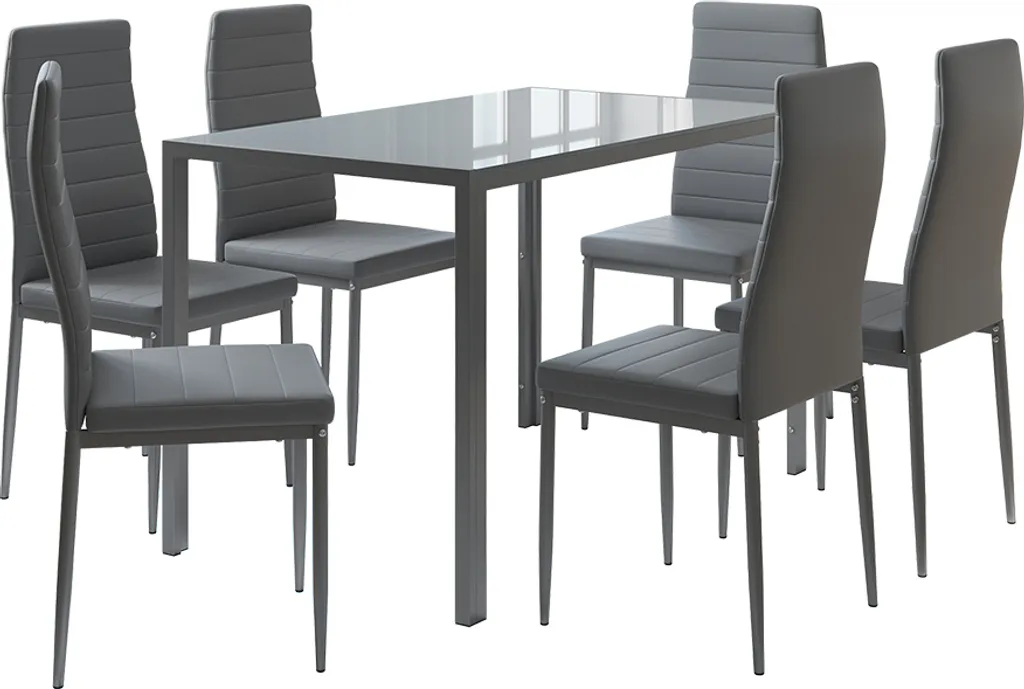Table à manger Vicco Grand 120x75 cm avec 6 étagères latérales grises