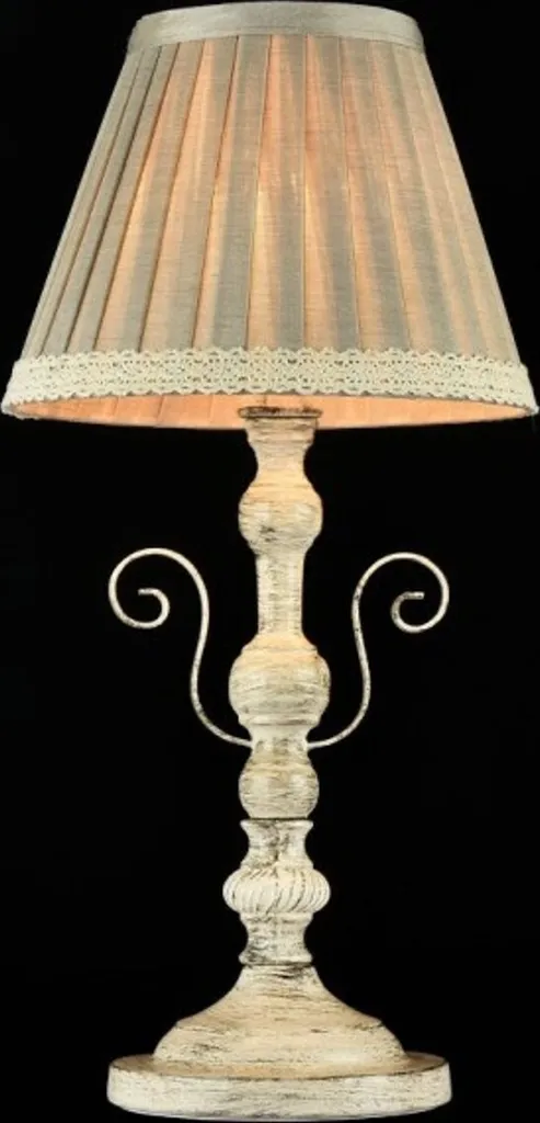Luminaire de Luxe Blanc Patiné Casa Padrino avec Abat-jour Gris Ivoire