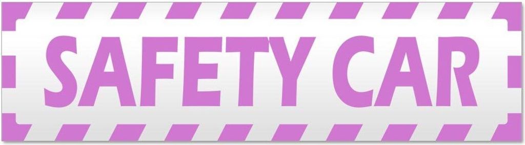 Kiwistar - Autoaufkleber - Flieder - 60 x 16 cm - Safety Car gestreift - Hinweis Aufkleber Sticker für Auto, Kfz, Fahrrad, PKW, LKW