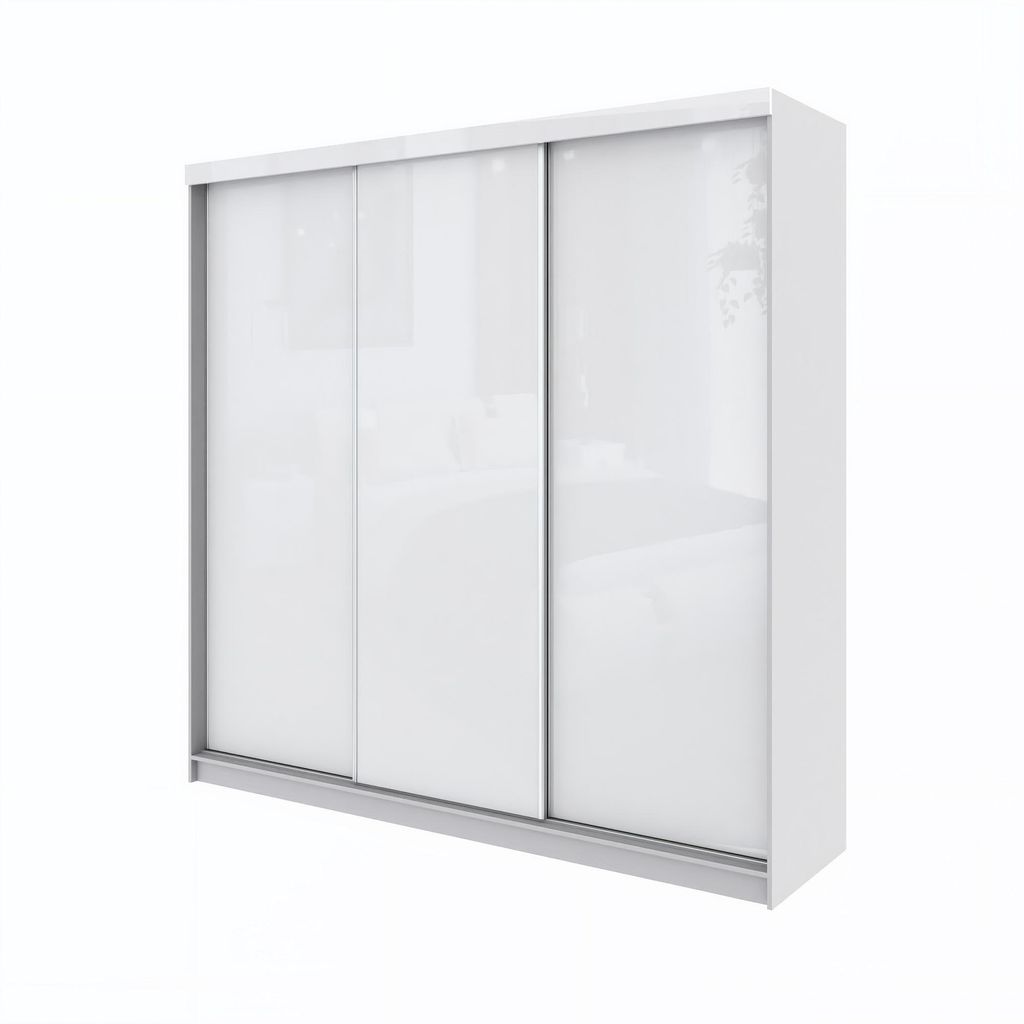 Marlux Meble Dreitüriger Kleiderschrank 278 cm breit mit Schwebe & Schiebetüren Eckkleiderschrank Garderobenschrank Schlafzimmerschrank Dielensch...