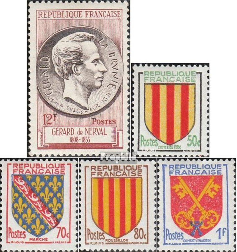 Briefmarken Frankreich 1955 Mi 1071,1072-1075 (kompl.Ausg.) postfrisch Nerval