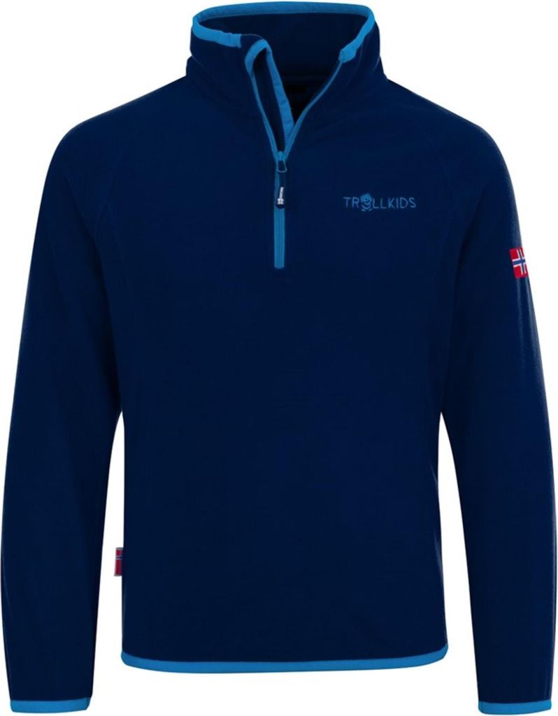TROLLKIDS Nordland Half Zip Kinder Fleece Pullover blau 140