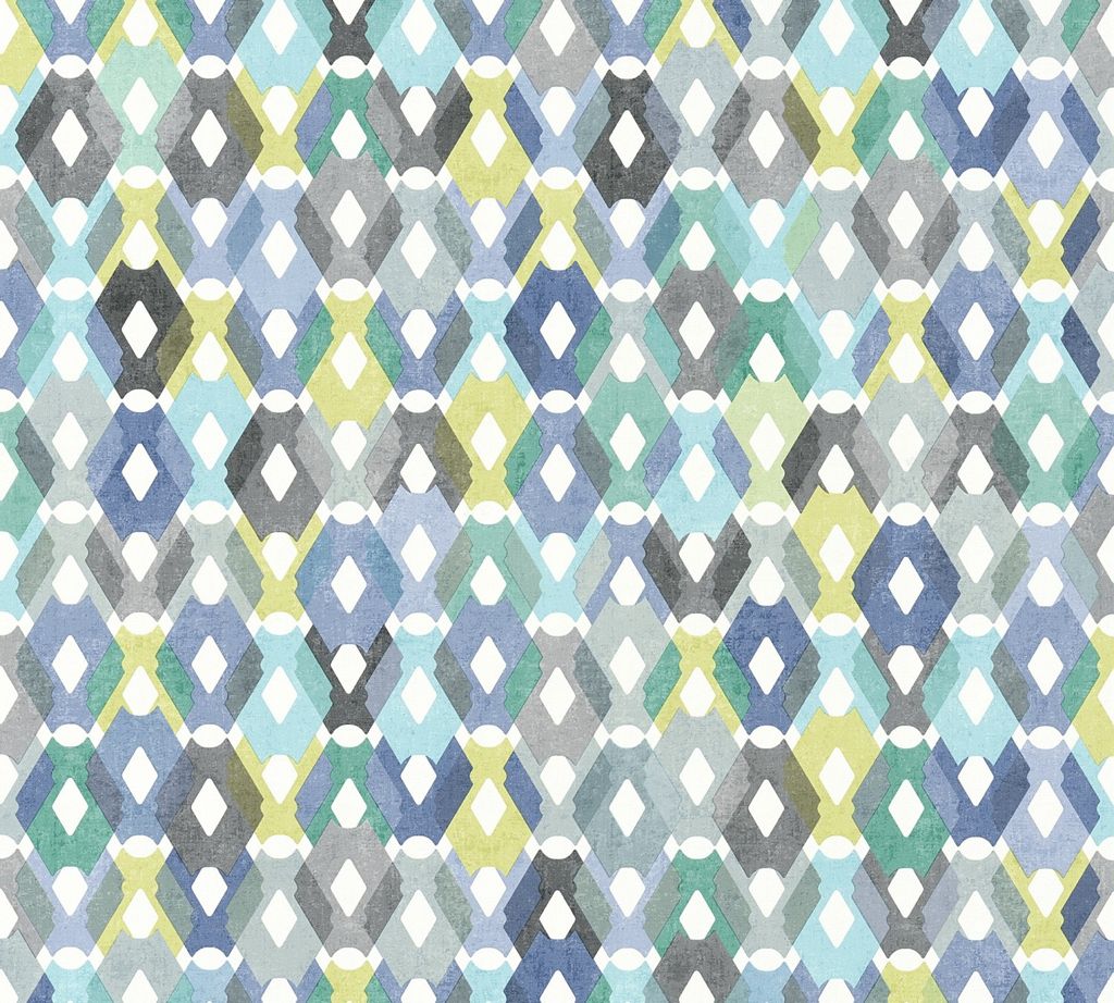 Livingwalls grafische Tapete Colibri Vliestapete blau grün grau 10,05 m x 0,53 m