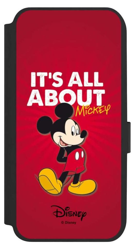 NIVOCASE Klapphülle für Samsung Galaxy A14 5G Handyhülle aus Kunst Leder NIVOflip schwarz Disney Maus Offizielles Lizenzprodukt