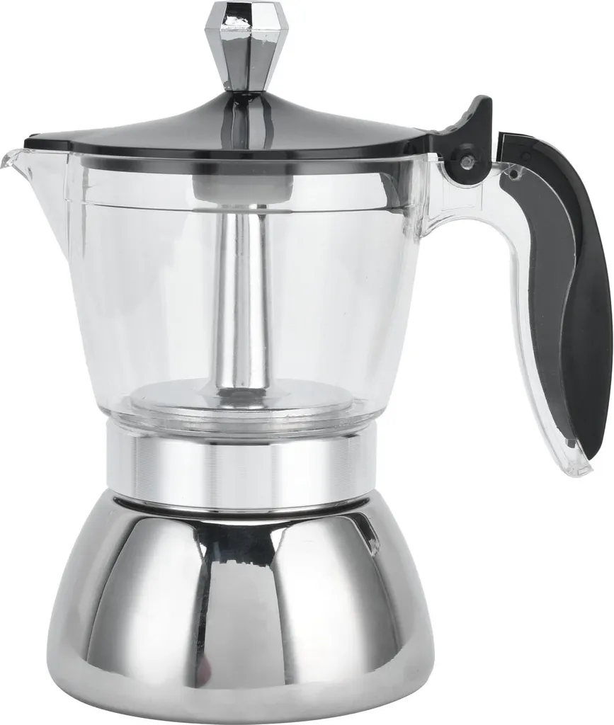 4-Tassen-Edelstahl-Kaffeemaschine, Herdkanne, Mokkakanne, Küchenzubehör