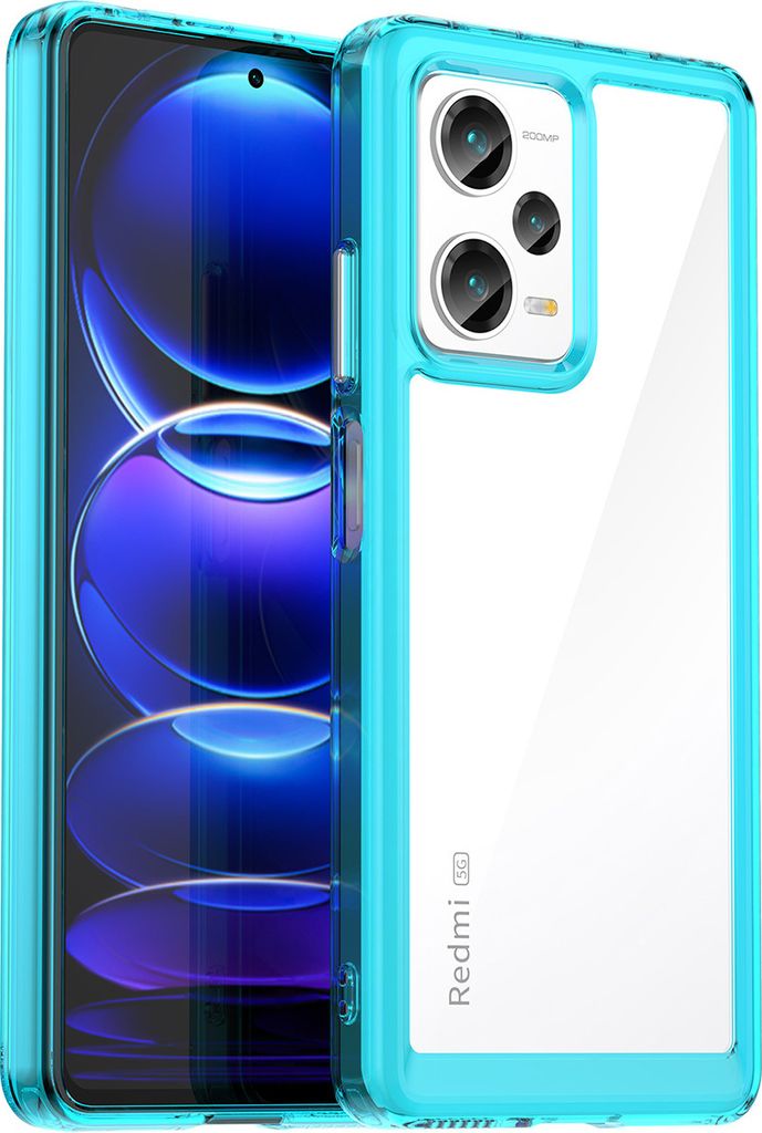 Redmi Note 12 Pro+ Hülle, Klar Rückseite Stoßfeste TPU Silikon Bumper Schutzhülle für Xiaomi Redmi Note 12 Pro+ Hellblau