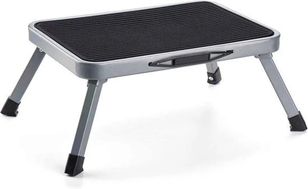 Échelle télescopique 1 marche noire compacte charge 150 kg modèle T1