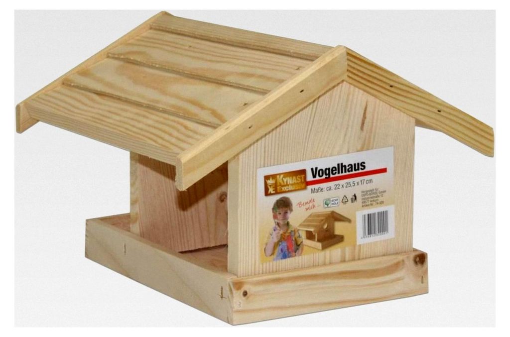 Kleines Vogelhaus aus Holz zum Selbstgestalten