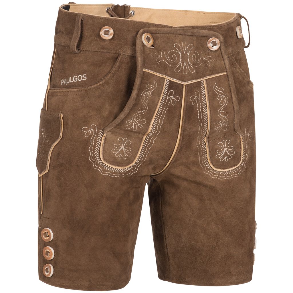 PAULGOS Herren Trachten Lederhose Kurz - HK2 - Echtes Leder Produktbild 