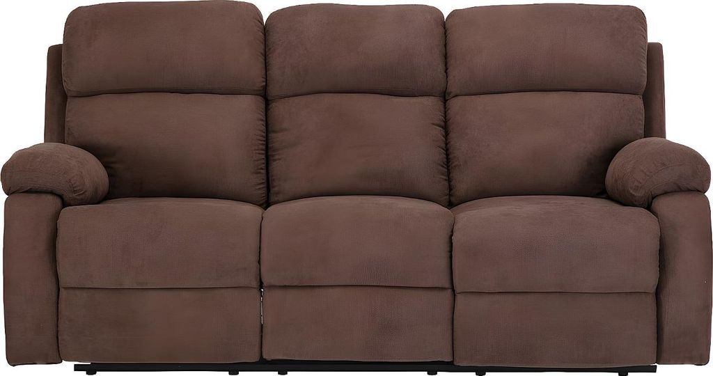 TOLZANO 3-Sitzer-Sofa aus Stoff, mit Relaxfunktion - Farbe braun