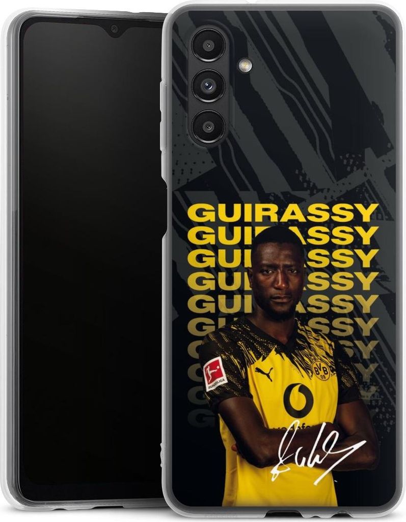 DeinDesign Handyhülle für Samsung Galaxy A04s Silikon Hülle Case Smartphone Schutzhülle BVB Borussia Dortmund Serhou Guirassy