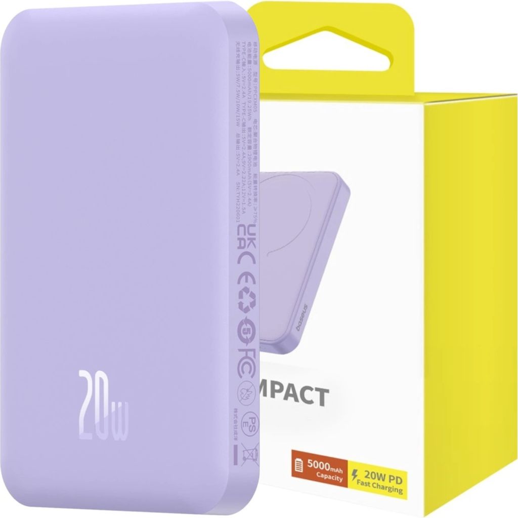 Baseus P10022107513-00, 5000 mAh, Bezdrátové nabíjení, 15 Obrázek produktu 