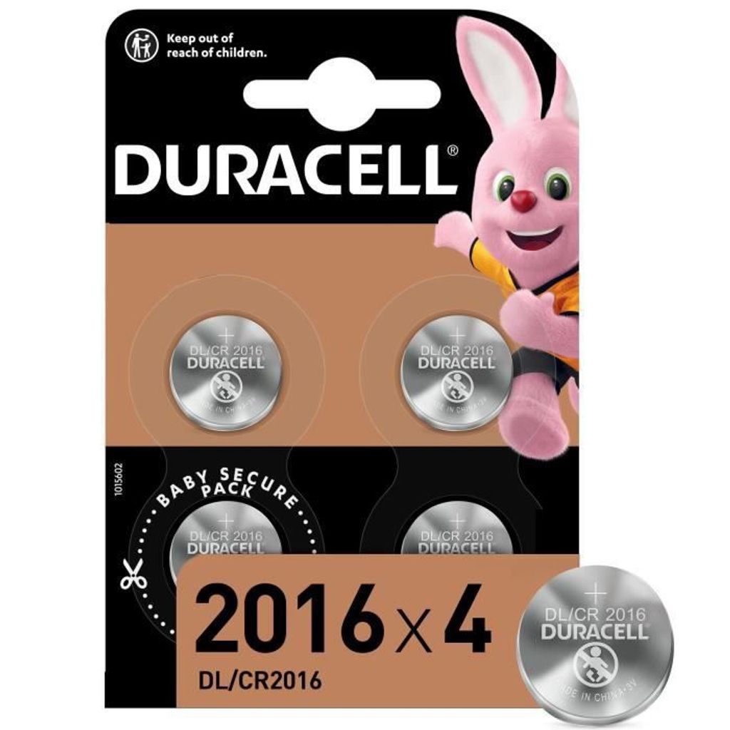 Duracell Lithium Knopfzelle CR2016 DL2016 3V 2er-Pack Schlüsselanhänger Waagen