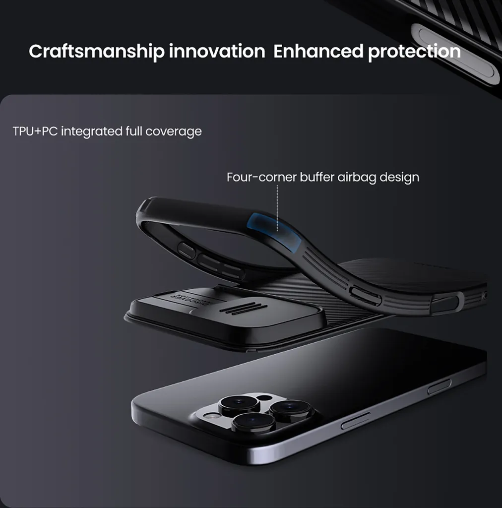 Custodia Nillkin CamShield Pro iPhone 16 Pro Nero - Protezione Fotocamera - 19