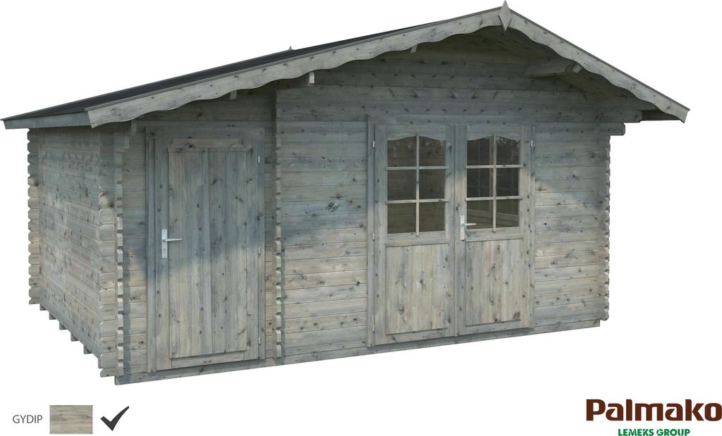 Palmako Gartenhaus Emma 14,2 m² - 34 mm Grau tauchimprägniert