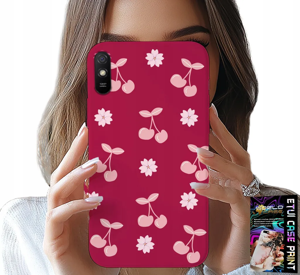 Custodia Redmi 9A Ciliegie per Ragazze e Bambini + Pellicola Vetro