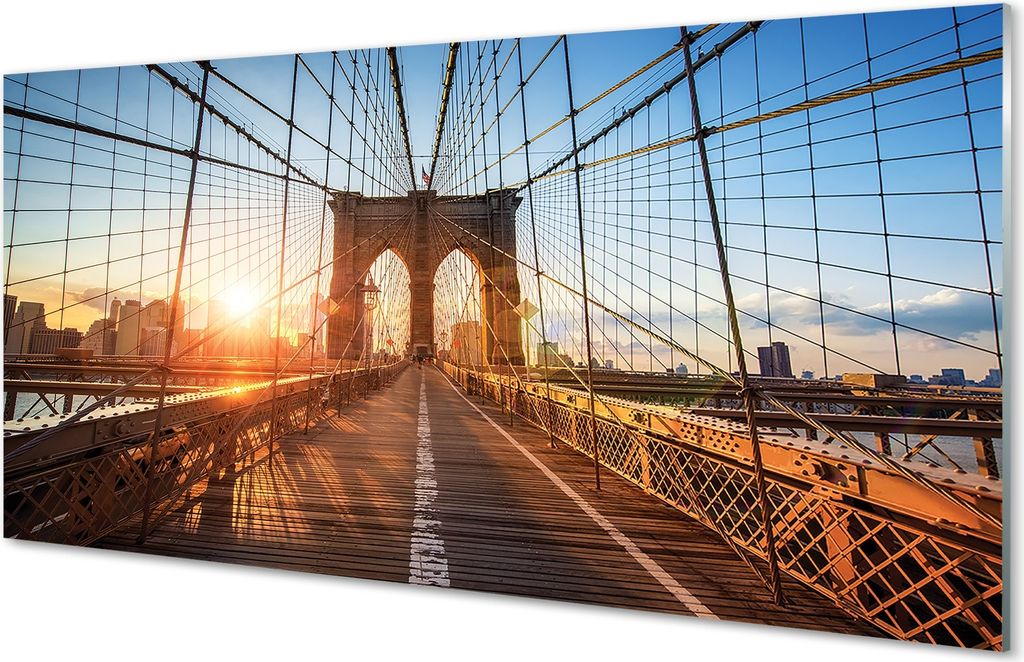 Glasbilder 140x70 Wandkunst Die meisten Wolkenkratzer Sonnenaufgang