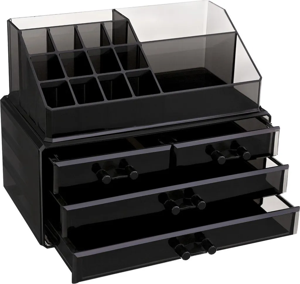Organiseur maquillage noir transparent : fini le désordre en beauté