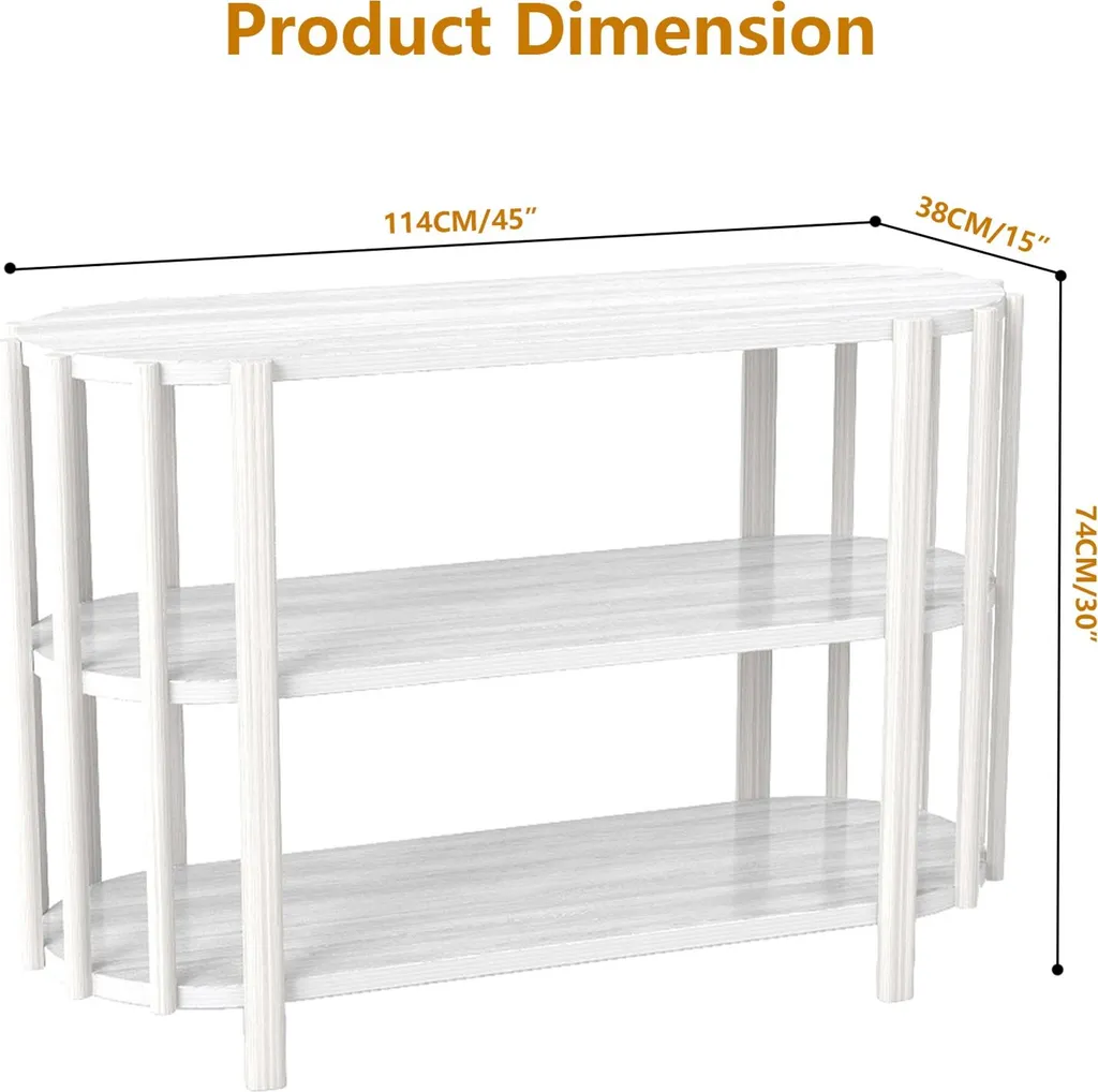 Table basse salon blanche ovale 3 niveaux idéale pour petits espaces - 4