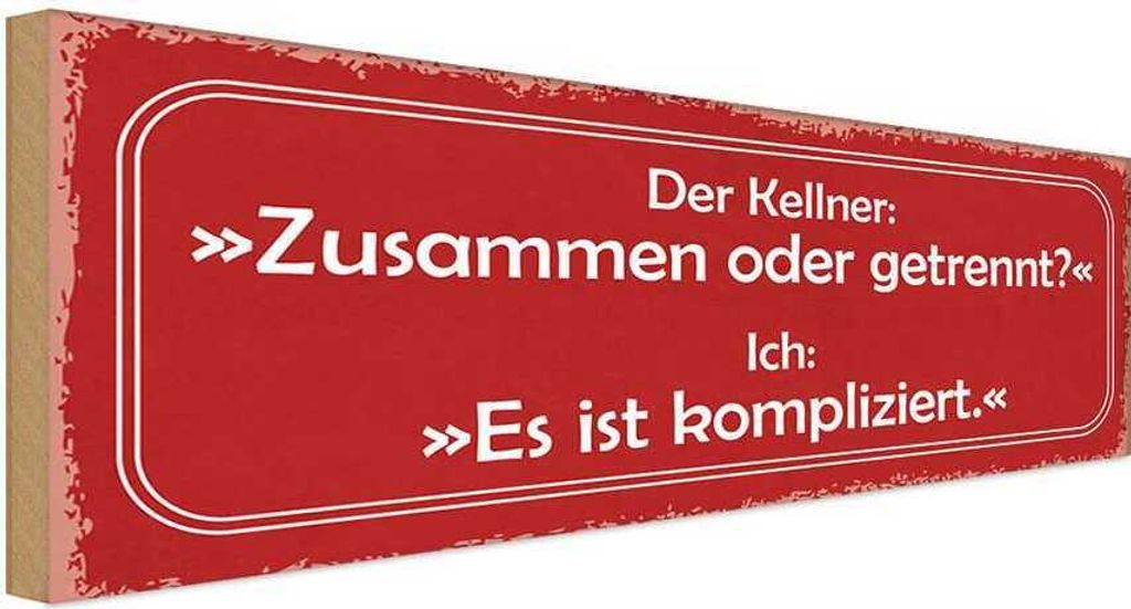 vianmo Holzschild 10x27 cm Kellner zusammen oder getrennt Beruf Arbeit