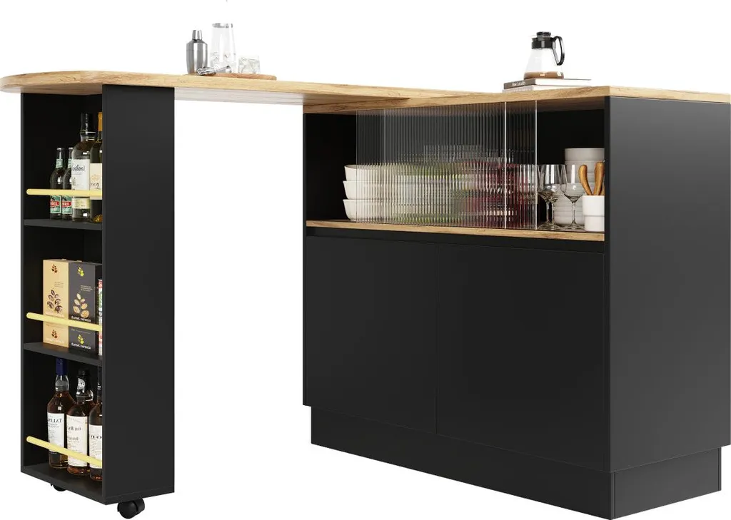 Table de cuisine rotative bicolore pour petit espace et studio - 10