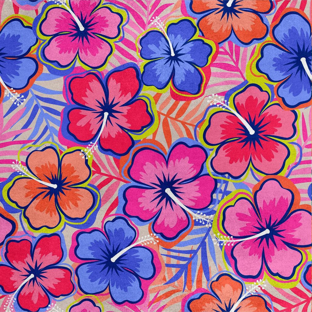 Royal Samt Stoff Polyester Zum Nähen - Motiv Blumen im Hippie-Stil 2