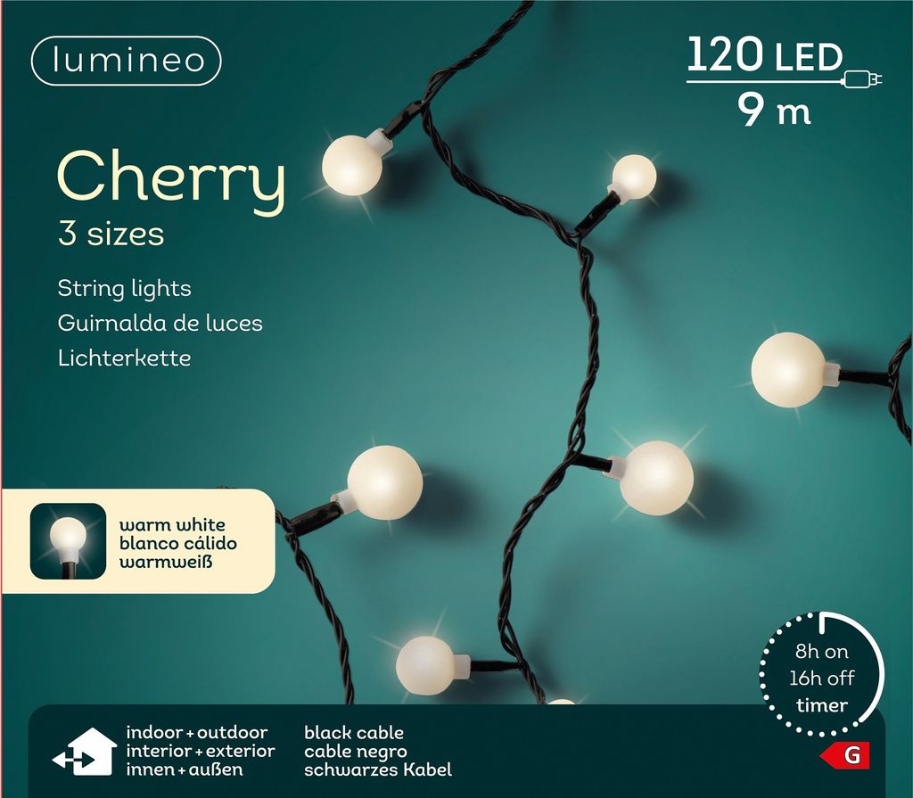 Lumineo LED Fata Cherry 900 cm 120 LED bianco caldo Immagine del prodotto 