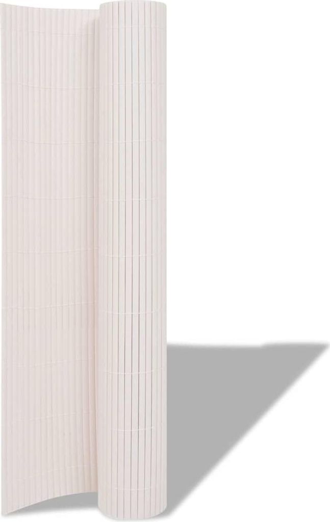 vidaXL Gartenzaun Doppelseitig 90×500 cm Weiß