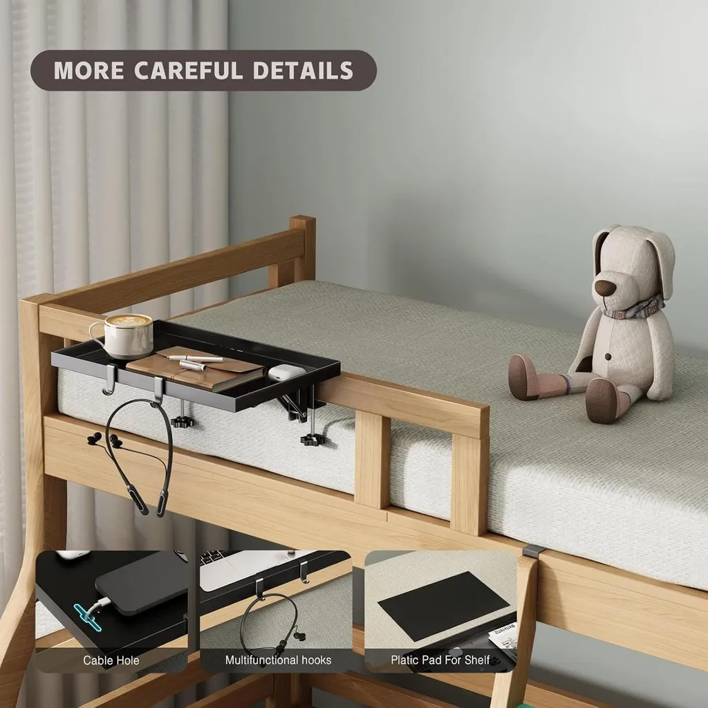 Table de chevet pliable en acier carbone robuste pour lit superposé - 16