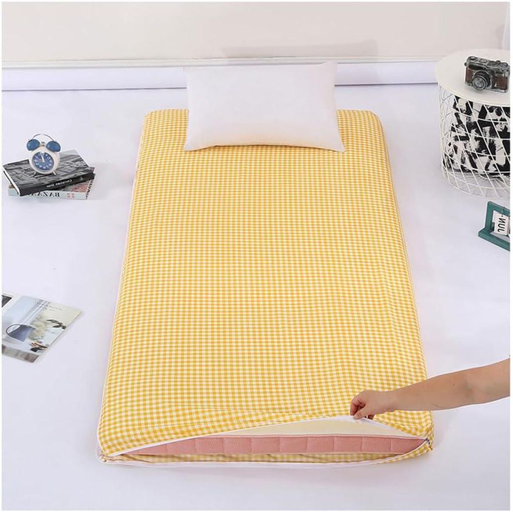 Faltbarer Baumwollbezug für traditionelle japanische Futonmatratzen, waschbar mit Reißverschluss, 90 x 190 cm