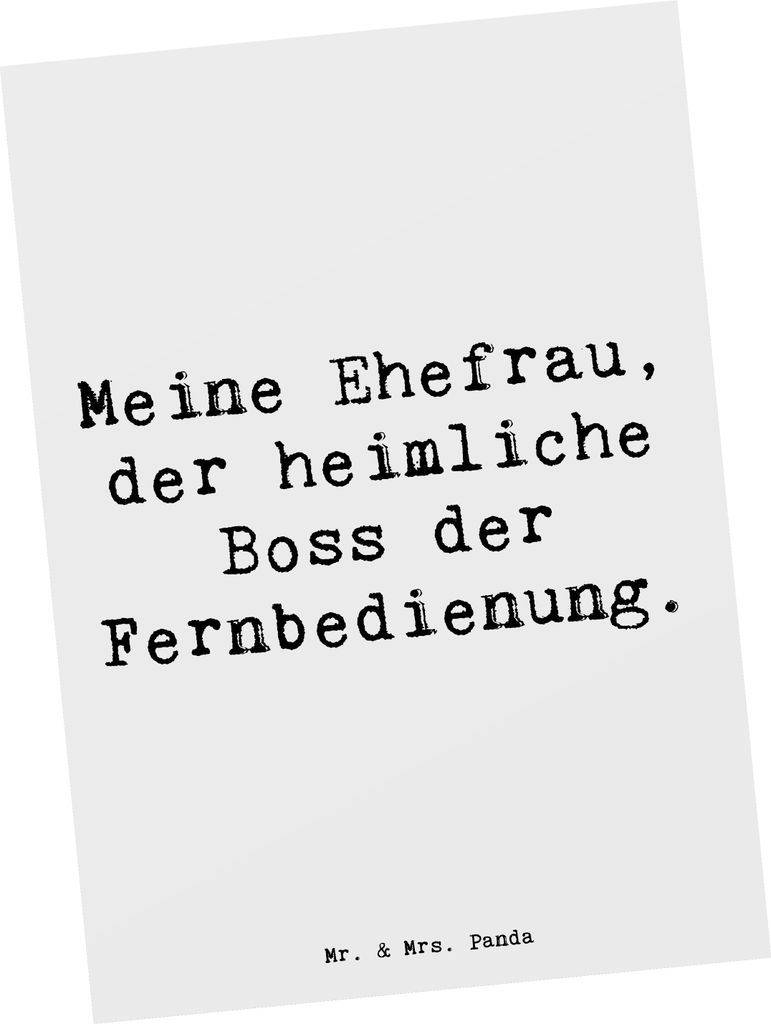Mr. & Mrs. Panda Grußkarte Spruch Ehefrau Boss - Weiß - Geschenk, Geburtstag, Fotokarte, Weihnachten, Alltag, Postkarten, für, bildkarte, Postka...