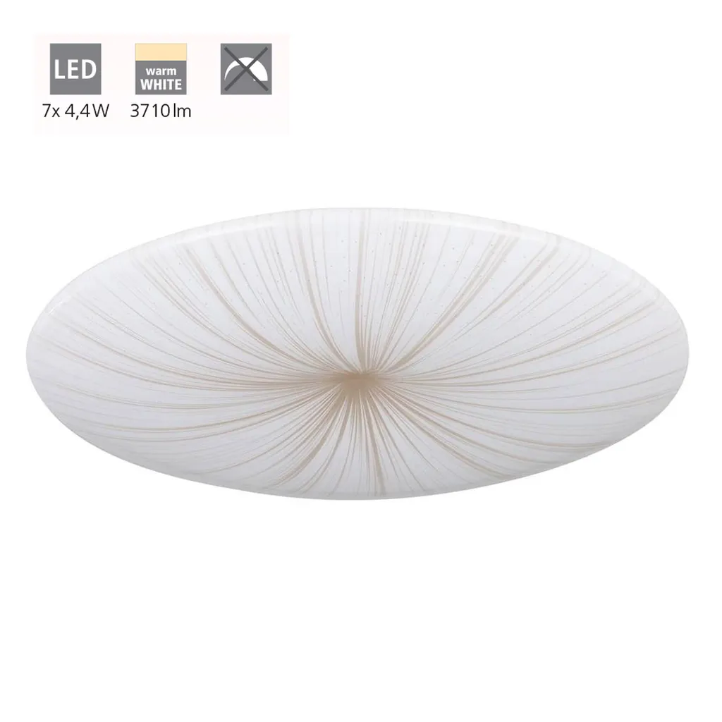 Grand plafonnier LED circulaire Ø510mm blanc chaud pour salon