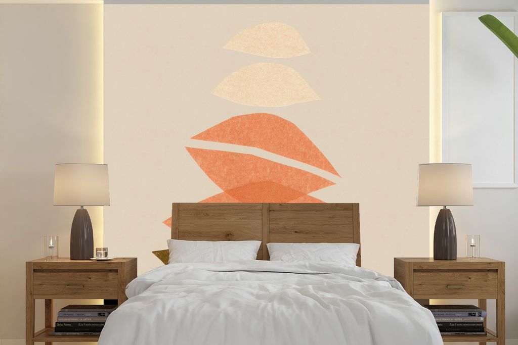 MuchoWow Fototapete für Wohnzimmer oder Schlafzimmer Wandtapete Vinyl Motivtapete Formen - Pastell - Farben - Abstrakt - 280x280 cm - Hintergrun...