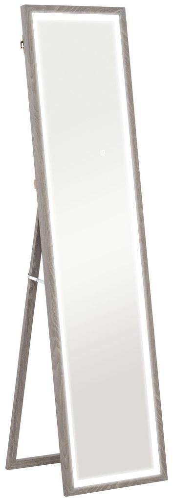 LED Ganzkörperspiegel, 40 x 160 cm, Touch-Steuerung, dimmbar, 3 Farben, Grau