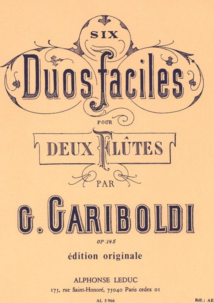 6 duos faciles op.145 pour 2 flûtes