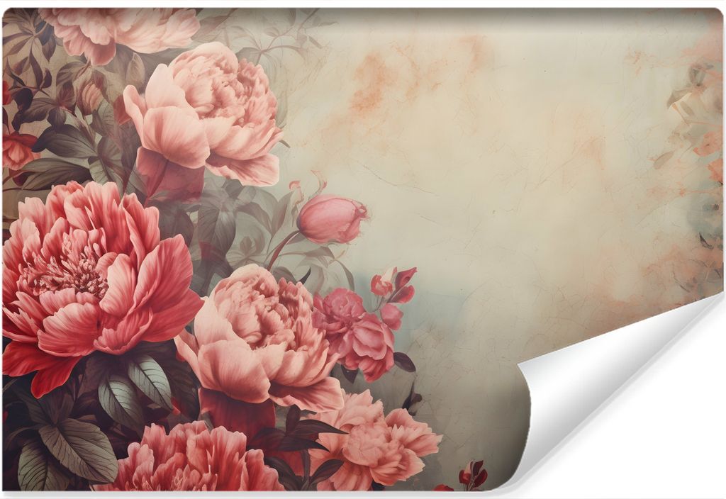 Muralo Vlies Fototapete BLUMEN Blätter Pflanzen Natur Vintage 450 cm x 300 cm