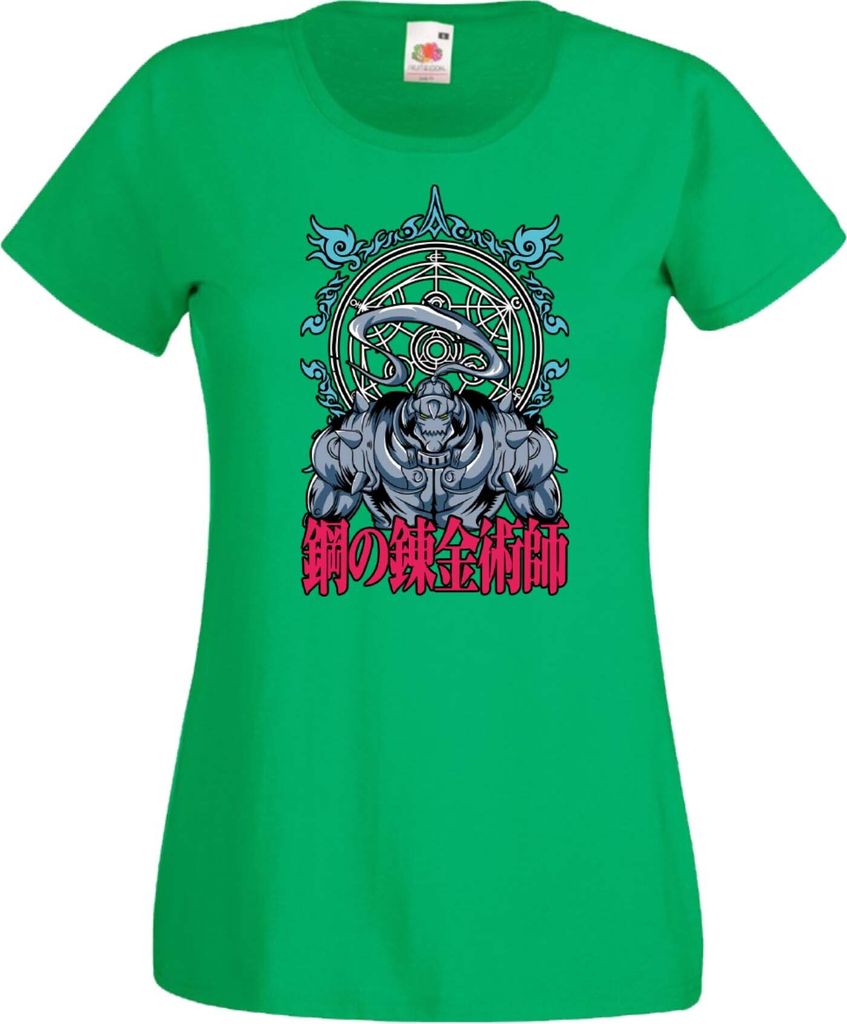 Damen T-Shirt Anime Manga Fullmetal Alchemist Alphonse Elric Elric Alphonse, Lady L / Grün