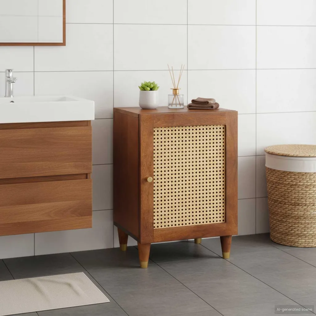 Maison Exclusive - Mobile da bagno con ante Marrone 38 x 33,5 x 58 cm Materiale ligneo