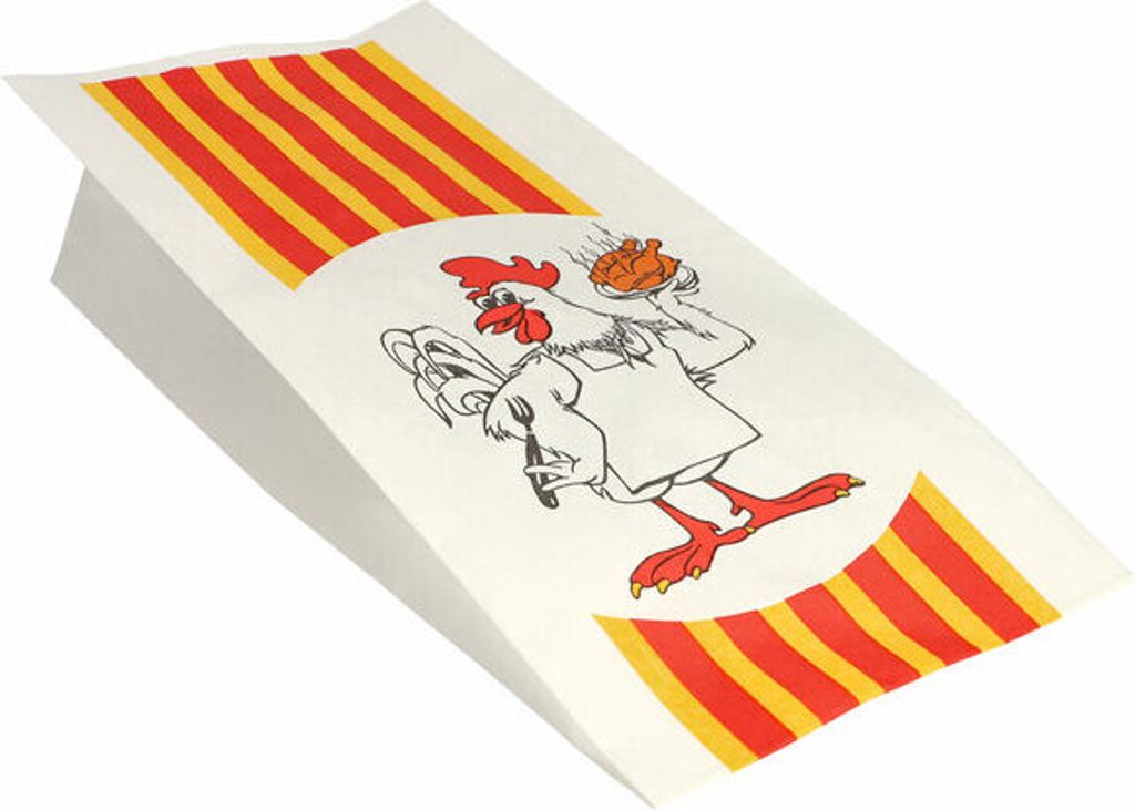 100x PAPSTAR Grillhähnchen Hähnchenbeutel Papier HDPE-Einlage 28x13x8cm